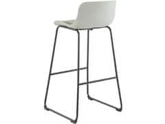 Danish Style Barová židle Jackie (SADA 2 ks), syntetická kůže, šedá