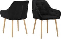 Danish Style Jídelní židle Betty (SADA 2 ks), samet, dub / černá