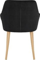 Danish Style Jídelní židle Betty (SADA 2 ks), samet, dub / černá