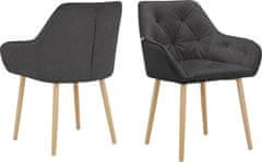 Danish Style Jídelní židle Betty (SADA 2 ks), samet, dub / antracitová