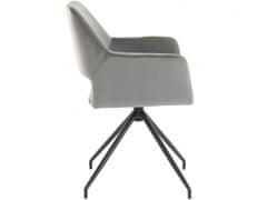 Danish Style Jídelní židle Vienna (SADA 2 ks), samet, černá / šedá