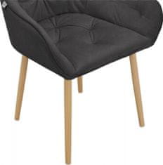 Danish Style Jídelní židle Betty (SADA 2 ks), samet, dub / antracitová