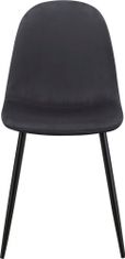 Danish Style Jídelní židle Matcha, samet, černá / tmavě šedá