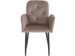 Danish Style Jídelní židle Milton (SADA 2 ks), samet, světle hnědá