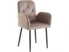 Danish Style Jídelní židle Milton (SADA 2 ks), samet, světle hnědá