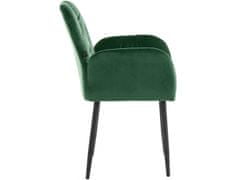 Danish Style Jídelní židle Milton (SADA 2 ks), samet, tmavě zelená