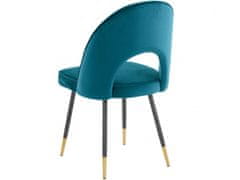 Danish Style Jídelní židle Roy (SADA 2 ks), samet, petrolejová