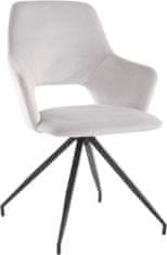 Danish Style Jídelní židle Trumpet (SADA 2 ks), samet, světle šedá