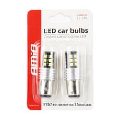 AMIO LED žárovky CANBUS 2835 15SMD 1157 BAY15D P21 / 5W bílý 12V / 24V