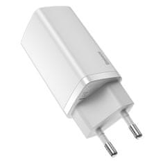 BASEUS GaN2 Lite síťová nabíječka USB / USB-C 65W, bíla