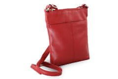 Arwel Červená dámská kožená zipová crossbody kabelka Jenny