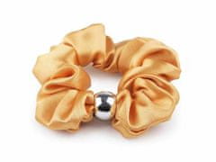 Kraftika 1ks zlatá sv. saténová scrunchie gumička do vlasů / náramek