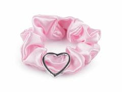 Kraftika 1ks růžová saténová scrunchie gumička do vlasů / náramek