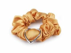 Kraftika 1ks zlatá sv. saténová scrunchie gumička do vlasů / náramek