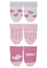 Sterntaler Ponožky novorozenecké 3 páry kuřátka, růžovo bílá, 8202203, 0