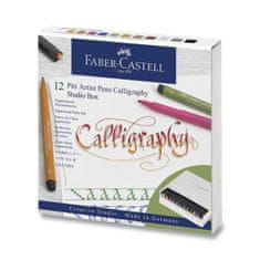 Faber-Castell Popisovač Faber-Castell Pitt Artist Pen Calligraphy sada 12 ks, studio box