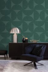 Vliesová zelená geometrická tapeta - polokoule - 357225, Natural Fabrics, 0,5 x 9 m