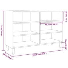 Greatstore Příborník kouřový dub 103,5 x 35 x 70 cm dřevotříska