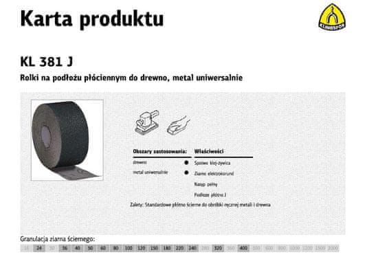 KLINGSPOR VÁLEC KLINGSPOR NA PLÁTNĚ KL381J 150 mm