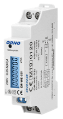 Orno 1-fázový elektroměr, 40A, střední, pulzní výstup, osvětlený, 1 modul