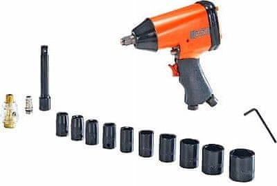 Black+Decker Pneumatický rázový klíč 1/2" + nástrčné hlavice 10 ks