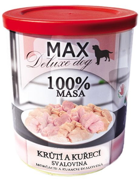 FALCO MAX deluxe krůtí a kuřecí svalovina 8x800 g