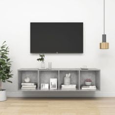 Greatstore Nástěnná TV skříňka betonově šedá 37 x 37 x 142,5 cm dřevotříska