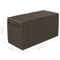 Greatstore Úložný box na podušky hnědý 117 x 45,5 x 57,5 cm 270 l