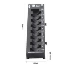 Rottner 10 Cent přihrádka na euromince černá | | 4 x 4.5 x 18 cm