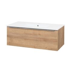 Mereo Mailo, koupelnová skříňka s keramickým umyvadlem, 1010x385x476 mm, dub Riviera CN527 - Mereo