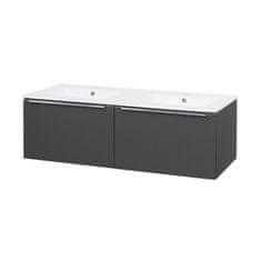 Mereo Mailo, koupelnová skříňka s keramickým umyvadlem, 1210x385x476 mm, spodní, antracit CN538 - Mereo