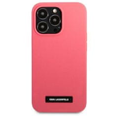 Karl Lagerfeld KLHCP13LSLMP1PI hard silikonové pouzdro iPhone 13 / 13 Pro 6.1" fuchsia Silicone Plaque