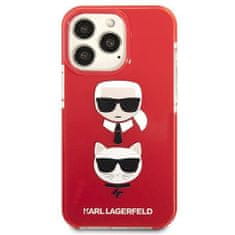 Karl Lagerfeld KLHCP13LTPE2TR hard silikonové pouzdro iPhone 13 / 13 Pro 6.1" red Karl & Choupette Head