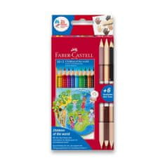 Faber-Castell Pastelky Faber-Castell Colour Grip Children of the world 10 barev + 6 barev