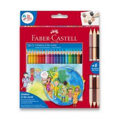 Faber-Castell Pastelky Faber-Castell Colour Grip Children of the world 20 barev + 6 barev