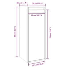 Petromila Nástěnná skříňka bílá 30 x 30 x 80 cm masivní borové dřevo