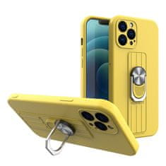 OEM Silikonové pouzdro s kovovým kroužkem na iPhone 12 Pro MAX 6.7" yellow