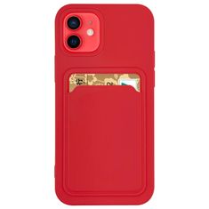 OEM Silikonové pouzdro s kapsou na iPhone 12 Pro MAX 6.7" red