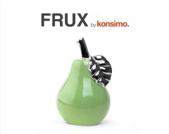 Konsimo Figurka hrušky zelená lesklá / stříbrná FRUX 