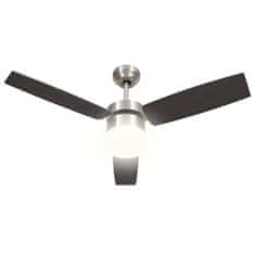 Greatstore Stropní ventilátor světlo a dálkové ovládání 108 cm tmavě hnědý