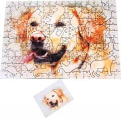 Falixen Dřevěné puzzle Zlatý retrívr 200 dílků v dárkové krabičce