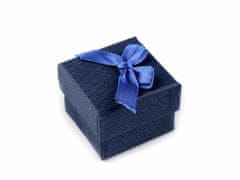 Kraftika 1ks 6 modrá tmavá krabička s mašličkou 4x4 cm