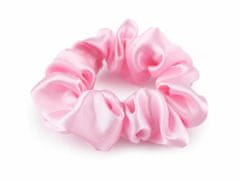 Kraftika 1ks růžová sv. saténová scrunchie gumička do vlasů