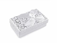 Kraftika 1ks bílá krabička s mašličkou 5x8 cm, krabičky na šperky