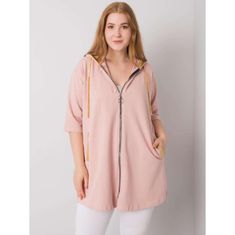 RELEVANCE Dámská mikina na zip plus size LOUNES růžová RV-BL-6863.59P_377049 Univerzální