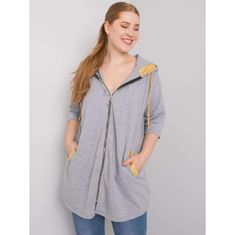 RELEVANCE Dámská mikina na zip plus size LOUNES šedá RV-BL-6863.59P_377123 Univerzální