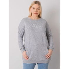 RELEVANCE Dámská mikina plus size melanžová dlouhá EASTON šedá RV-BL-7094.17P_378915 Univerzální