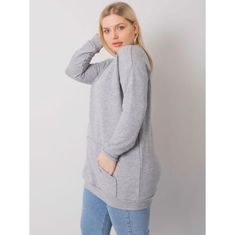 RELEVANCE Dámská mikina plus size melanžová dlouhá EASTON šedá RV-BL-7094.17P_378915 Univerzální