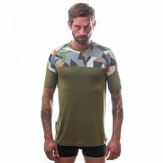 Sensor Triko Merino Impress - pánské, krátký, zelená safari camo - Velikost S