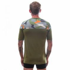 Sensor Triko Merino Impress - pánské, krátký, zelená safari camo - Velikost S